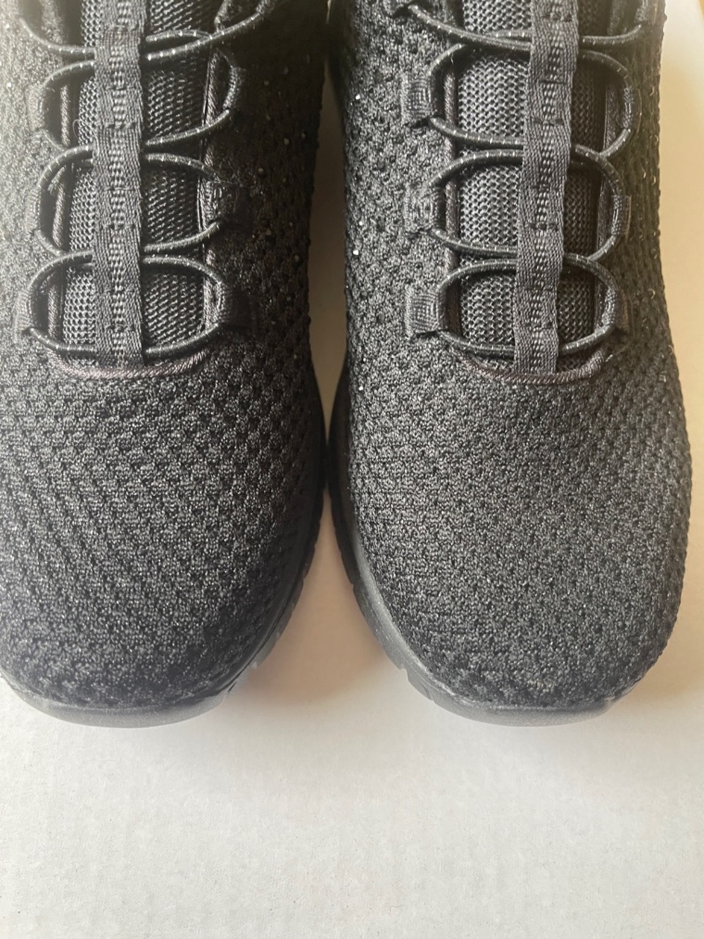 Skechers Women's Black Slip-On Knit Sneakers - Picture 7 of 8